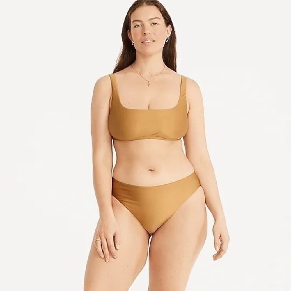 NWT J.Crew Two Piece Bikini Set Liquid Bronze XXL